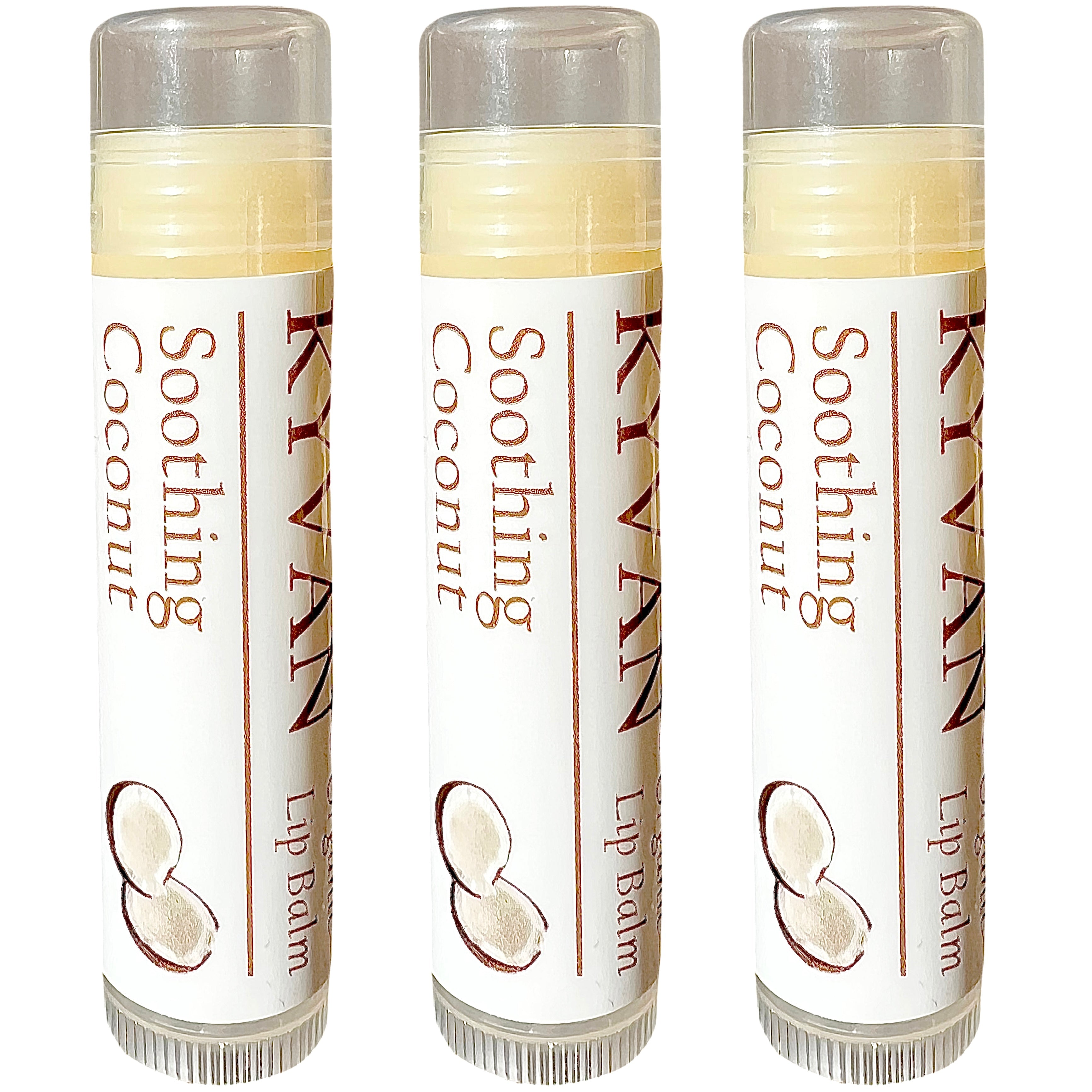 Soothing Coconut Lip Balms - 3 Pack
